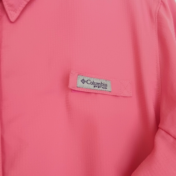Columbia Women's Pink Vented Long Sleeve Button Down Fishing Shirt Sz L - Picture 3 of 13
